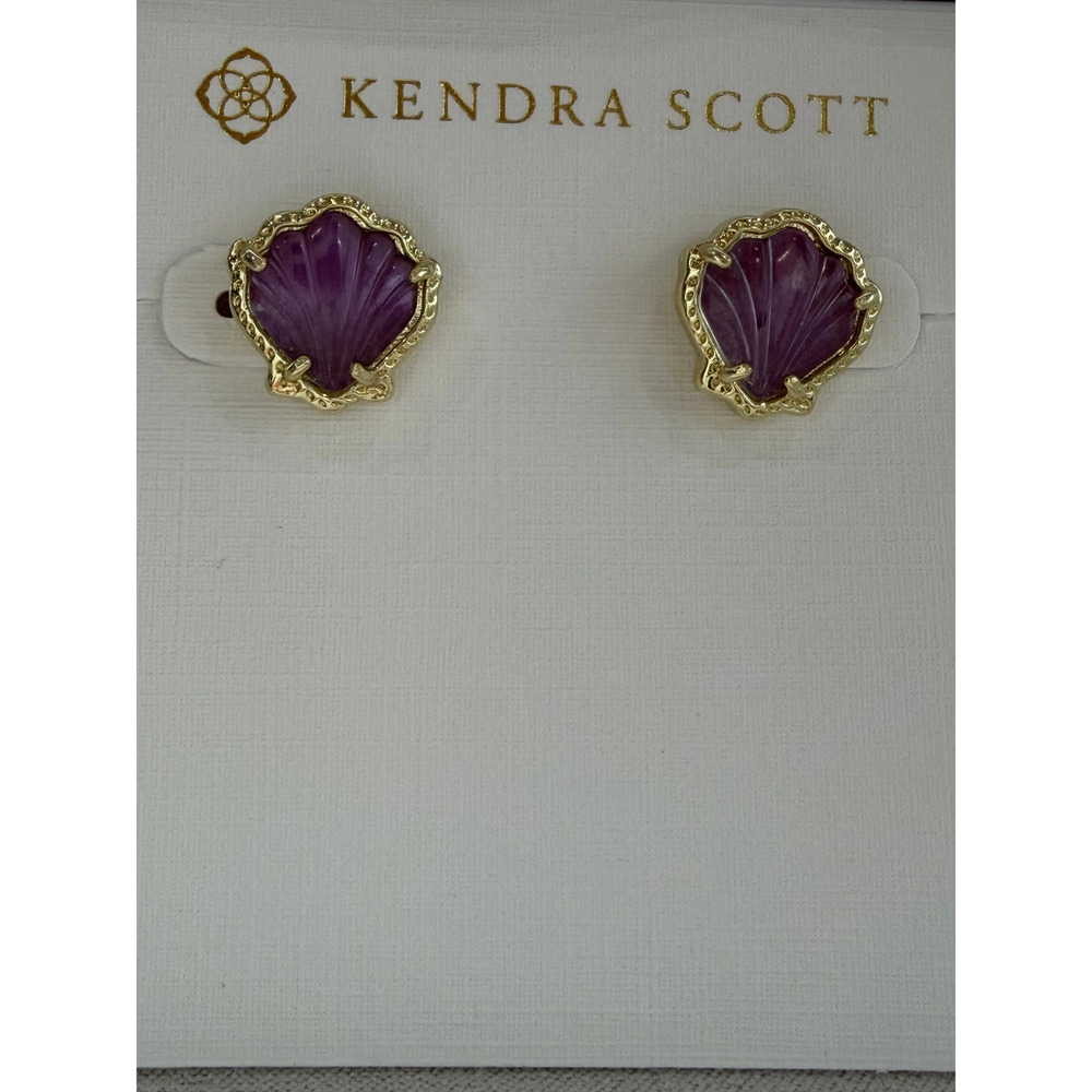 Kendra Scott purple shell earrings - Picture 2 of 3